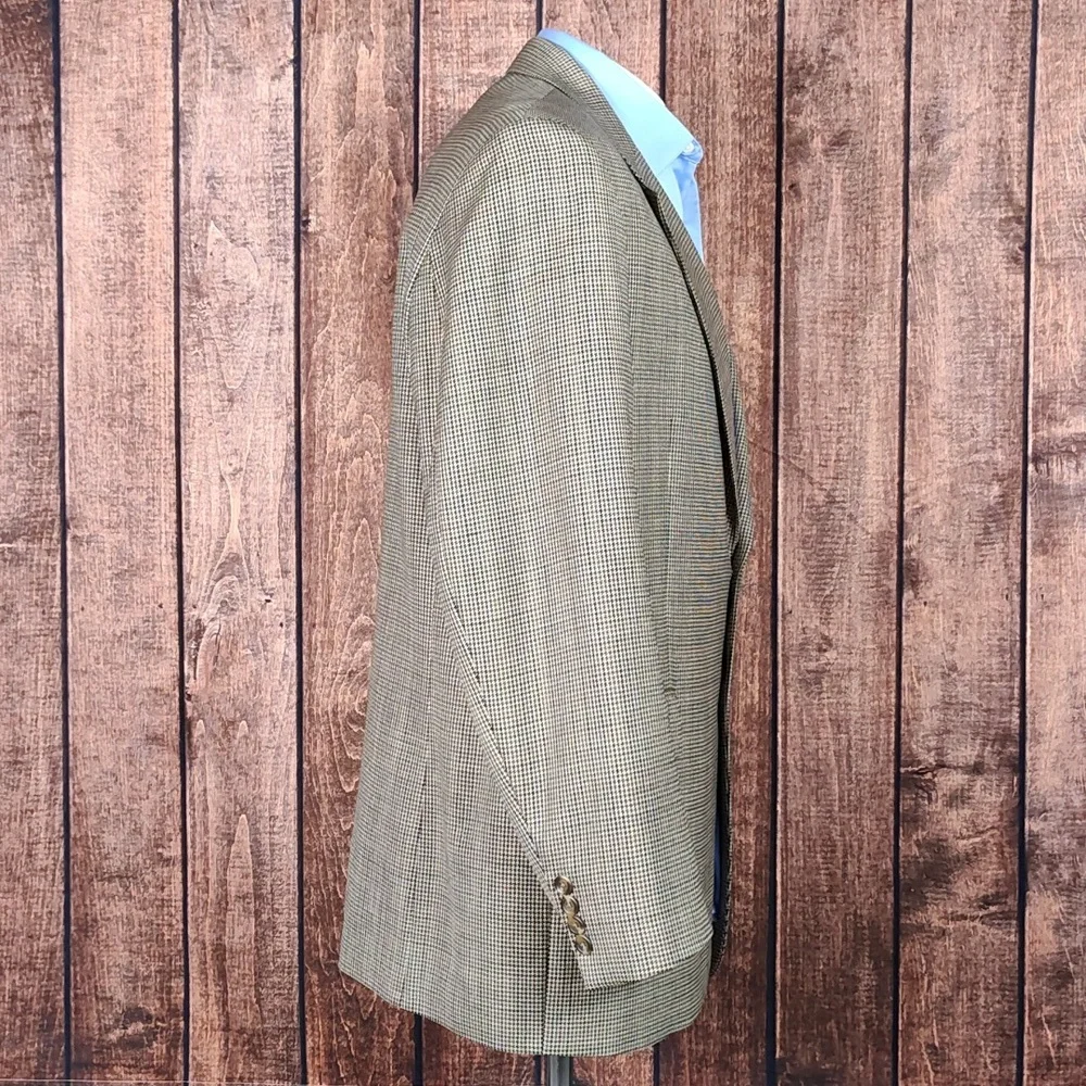Wool Houndstooth 2 Button Single Breast Single Vent Excellent Condition